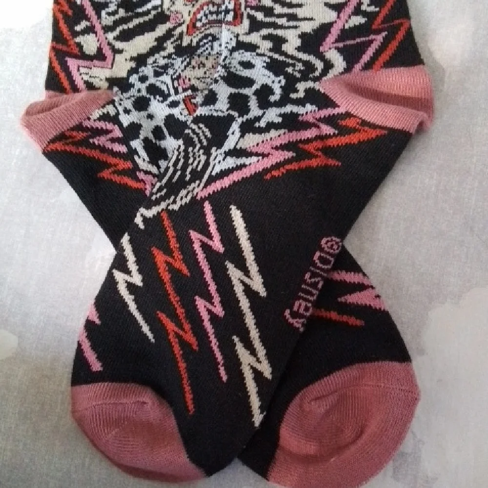 Disney Pink and Black Casual Socks Villains Collection